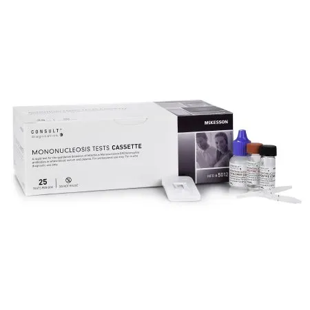 McKesson - McKesson Consult - 5012 - Other Infectious Disease Test Kit McKesson Consult Infectious Disease Immunoassay Infectious Mononucleosis Whole Blood / Serum / Plasma Sample 25 Tests CLIA Waived for Whole Blood / CLIA Moderately Complex for Serum & 