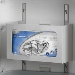 Intermetro Industries - FL236 - Glove Box Holder Cabinet Mounted 1-box Capacity White 4 X 6-1/8 X 10-1/8 Inch Steel