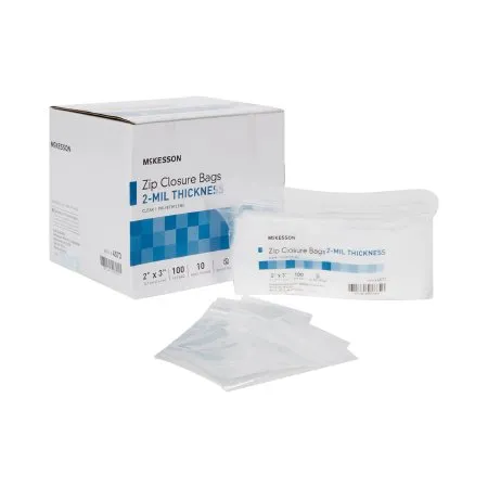 McKesson - From: 4529 To: 4588  Reclosable Bag  2 X 3 Inch Polyethylene Clear Zipper Closure