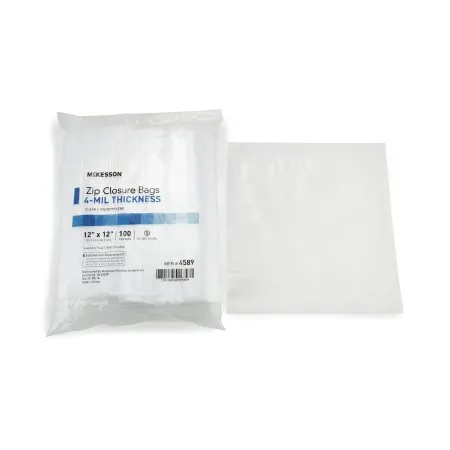 McKesson - 4589 - Reclosable Bag 12 X 12 Inch Polyethylene Clear Zipper Closure