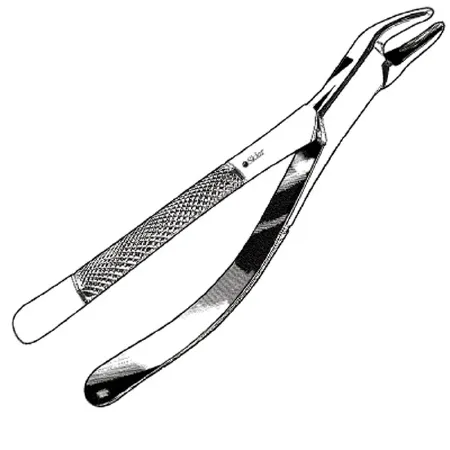 Sklar - 49-4265 - Extracting Forceps Sklar 7-1/4 Inch Length Or Grade Stainless Steel Nonsterile Nonlocking Plier Handle Curved 150 Serrated Tips