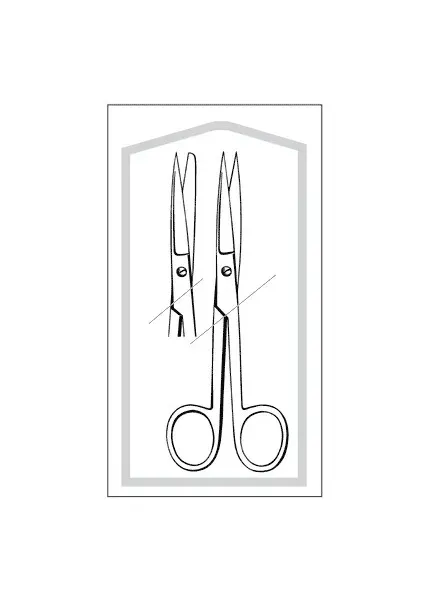 Sklar - Merit - 96-2521M - Operating Scissors Merit 5-1/2 Inch Length Floor Grade Pakistan Stainless Steel Sterile Finger Ring Handle Straight Sharp Tip / Blunt Tip
