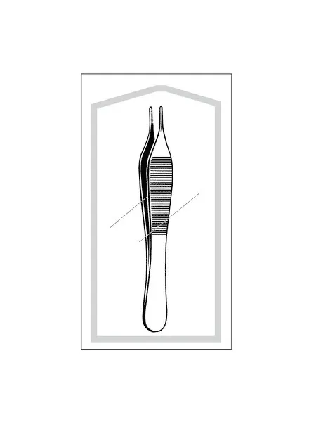 Sklar - Econo - 96-2577 - Dressing Forceps Econo Adson 4-3/4 Inch Length Floor Grade Pakistan Stainless Steel Sterile NonLocking Thumb Handle Straight Delicate  Blunt Serrated Tips