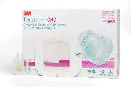 3m - 3m tegaderm - 1665 - i.v. dressing with chg 3m tegaderm chg ( gluconate) / film 4-3/4 x 4-3/4 inch sterile