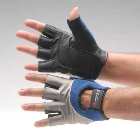 Impacto Protective Products - IMPACTO - 400-00-L - Impact Glove IMPACTO Half Finger Large Black / Blue / Gray Hand Specific Pair