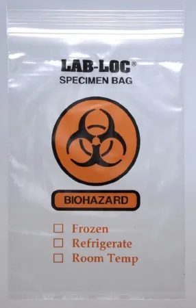 Elkay Plastics - LAB20606 - Reclosable 3-Wall Specimen Transfer Bag (Biohazard)