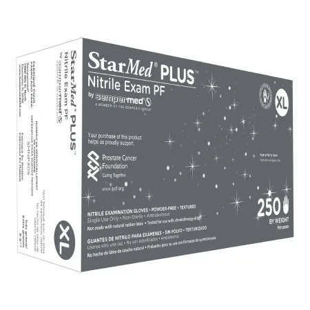Sempermed USA - StarMed Plus - SMNP305 - Exam Glove StarMed Plus X-Large NonSterile Nitrile Standard Cuff Length Textured Fingertips Blue Chemo Tested / Fentanyl Tested