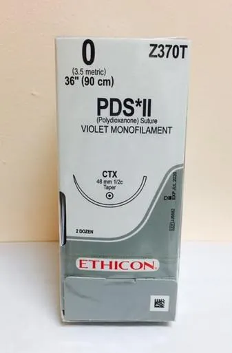 Ethicon Suture - Z371T - ETHICON PDS II (POLYDIOXANONE) SUTURE TAPER POINT SIZE 1 VIOLET MONOFILAMENT 36" NEEDLE CTX 2DZ/BX
