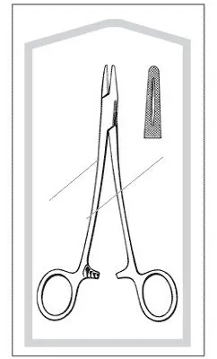 Sklar - Econo - 96-2599 - Needle Holder Econo 5 Inch Length Blunt  Straight  Serrated Finger Ring Handle