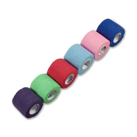 Dynarex - Sensi-Wrap - 3216 - Cohesive Bandage Sensi-wrap 2 Inch X 5 Yard Self-adherent Closure Red / Green / Purple / Dark Blue / Pink / Light Blue Nonsterile Standard Compression