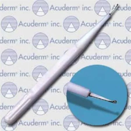 Acuderm - Acu-Dispo-Curette - R0125 - Dermal Curette Acu-dispo-curette 5 Inch Length Flat Handle 1 Mm Tip Round Cup Tip