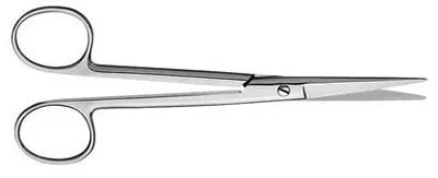 V. Mueller - SU1798 - Micro Line Dissecting Scissors Micro Line Mayo 5 1/2 Inch Length Surgical Grade Finger Ring Handle Straight Blunt Tip / Blunt Tip