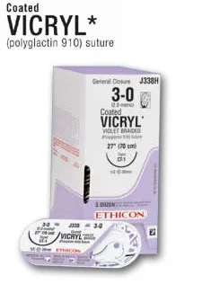 J & J Healthcare Systems - Coated Vicryl - J616H - Absorbable Suture Without Needle Coated Vicryl Polyglactin 910 Braided Size 0