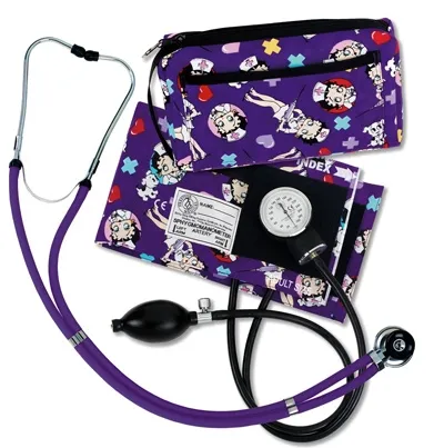 Prestige Medical - From: A2-BLK To: A2-ROY - Reusable Aneroid / Stethoscope Set 25 to 40 cm Adult Cuff Dual Head Sprague Stethoscope Pocket Aneroid