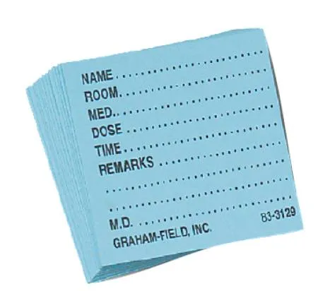 Graham-Field - Grafco - 3129 W - Medicine Card Grafco 1 1/2 X 1 3/4 Inch  White