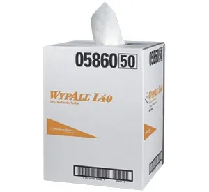 Lagasse - WypAll L40 Dry-Up - KCC05860 - Task Wipe Wypall L40 Dry-up Light Duty White Nonsterile Double Re-creped 19-1/2 X 42 Inch Disposable
