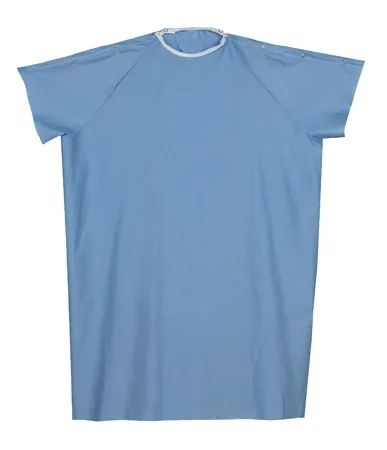 Mabis Healthcare - 532-8030-0139 - Patient Exam Gown One Size Fits Most Blue Reusable