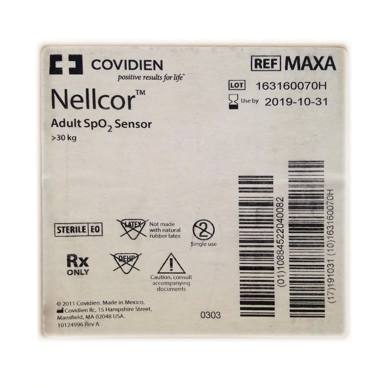 COVIDIEN - MAXA - Covidien Nellcor Adult Spo2 Sensor, >30kg