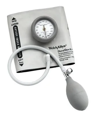 Welch Allyn - DuraShock - DS44-09 - Aneroid Sphygmomanometer Unit Durashock Pediatric Cuff Vinyl Cuff 13 - 19.5 Cm Pocket Aneroid