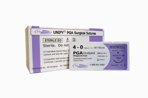 AD Surgical - From: L-G330T26 To: L-P230R24  UNIFY Surgical Sutures, PGA  1/2 Circle, Taper Pt