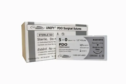 AD Surgical - From: M-D318R19 To: M-D518R19  UNIFY Surgical Sutures   PDO 3/8 Circle, Rev Cut