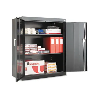Alera - From: ALECM4218BK To: ALECM4218PY  Assembled 42" High Storage Cabinet, W/Adjustable Shelves, 36W X 18D, Black