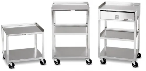 Fabrication Enterprises - 00-4018 - Mobile Stand - Stainless Steel - 2-shelf with drawer