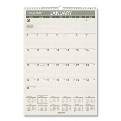 Ataglance - AAGPM3G28 - Recycled Wall Calendar, 2021