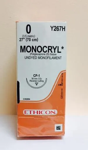 Ethicon - From: Y213H To: Y267H  Suture, Taper Point, Undyed Monofilament, Needle RB 1, Circle