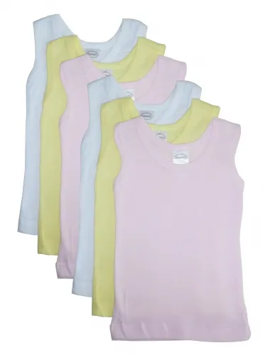 Bambini Layette Infant Wear - From: 0366L To: 0366S - BLI Bambini Girlss Six Pack Pastel Tank Top