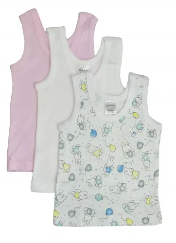 Bambini Layette Infant Wear - From: 038L To: 038S - BLI Bambini Girls Printed Tank Top Variety 3 Pack