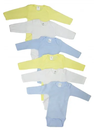 Bambini Layette Infant Wear - From: CS_100L_100L To: CS_101S_101S - BLI Bambini Boys Pastel Long Sleeve Onezie 6 Pack