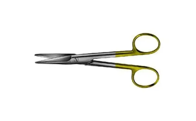 Aesculap - DuroTip - BC253R - Dissecting Scissors DuroTip Mayo 6-3/4 Inch Length Surgical Grade Stainless Steel / Tungsten Carbide NonSterile Finger Ring Handle Curved Blades Blunt Tip / Blunt Tip
