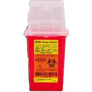 BD Becton Dickinson - BD - 305487 -  Sharps Container  Red Base 9 H X 4 1/2 W X 4 D Inch Vertical Entry 0.375 Gallon