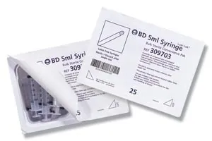 BD Becton Dickinson - From: 309701 To: 309703 - Becton Dickinson Syringe, 1mL, Luer Slip Tip, Sterile Convenience Tray Pack, Latex Free (LF), 25 tray/bx, 12 bx/cs