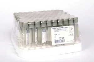 BD Becton Dickinson - 367001 - BD Vacutainer glass fluoride tube, 16100 mm, 10.0 mL, gray conventional closure, paper label, Sodium Fluoride 100.0 mg and Potassium Oxalate 20.0 mg. Cobalt radiation sterilized.
