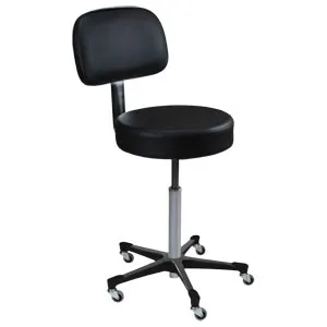 Blickman - From: 1021113025 To: 1021113325 - Exam Stool 1113, Black, (5) Leg, Black Composite Base, Backrest (DROP SHIP ONLY)