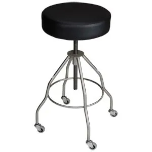 Blickman - From: 1027714025 To: 1027714125 - Passaic Revolving Stool, 15" Diameter, Upholstered Seat, Black, (4) Leg, (2") Casters (DROP SHIP ONLY)