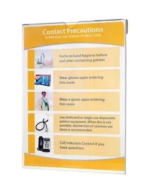 Bowman Manufacturing Company - MP-047 - Sign Holder, Clip-On, Holds 8&frac12;"W x 11"H Signs, Clips onto Front of Protection Organizers, Clear PETG Plastic, 8&frac12;"W x 11 3/16"H x 5/8"D (Made in USA)