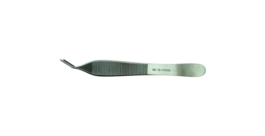 BR Surgical - BR10-17612A - Adson Forceps Angled, Serrated