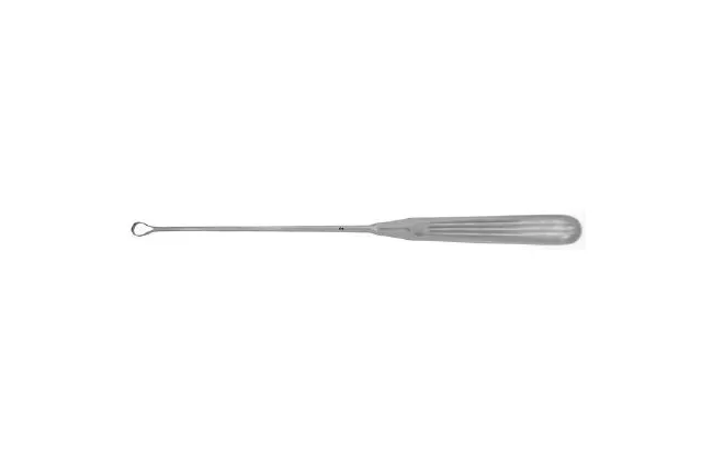 BR Surgical - BR70-71512 - Uterine Curette Br Surgical Sims 11 Inch Length Hollow Handle With Grooves Size 5, 12 Mm Tip Sharp Teardrop Loop Tip