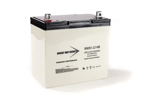 Brightway Batteries - From: BWG EV22 To: BWG EVU1 - 12V 55AH Sealed AGM Battery with Z Post terminal or IT
