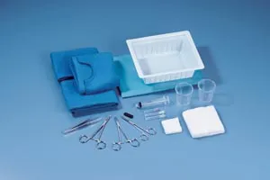 Busse Hospital Disp - 746 - ER Laceration Tray Same as #749 Except Having (1) Cloth Fenestrated Drape & (2) Cloth Towels (instead of the polylined drape & absorbent towel), Sterile