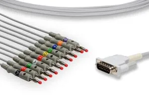 Cables and Sensors - 10136 - Direct Connect EKG Cable, Mortara>Burdick Compatible w/ OEM: 60-00283-01 (DROP SHIP ONLY) (Freight Terms are Prepaid & Add to Invoice-Contact Vendor for Specifics)
