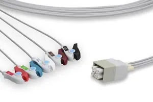 Cables and Sensors - LAP5-90P0 - ECG Telemetry Leadwire, 5 Leads Pinch/Grabber, GE Healthcare > Marquette Compatible w/ OEM: 394111-005, 394111-011 (DROP SHIP ONLY) (Freight Terms are Prepaid & Added to Invoice - Contact Vendor for Specifics)