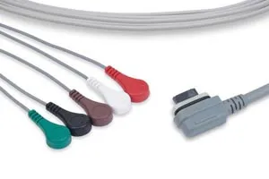 Cables and Sensors - From: LC5-98S0 To: LC7-98S0 - ECG Telemetry Leadwire, 5 Leads Snap, GE Healthcare Compatible w/ OEM: 2008594 001 (DROP SHIP ONLY) (Freight Terms are Prepaid & Added to Invoice Contact Vendor for Specifics)