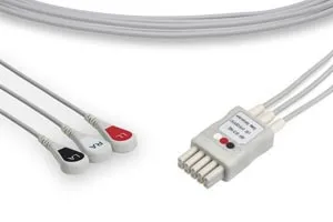 Cables and Sensors - LDT3-90S0 - ECG Leadwire, 3 Leads Snap, Mindray > Datascope Compatible w/ OEM: 0012-00-1503-04, 0012-00-1503-05, 0012-00-1503-06, LW-2910S29/3A (DROP SHIP ONLY) (Freight Terms are Prepaid & Added to Invoice - Contact Vendor for Specif