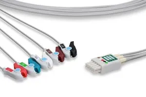 Cables and Sensors - LDT5-90P0 - ECG Leadwire, 5 Leads Pinch/Grabber, Mindray > Datascope Compatible w/ OEM: 0012-00-1514-01, 0012-00-1514-02, 0012-00-1514-03, LW-3910S29/5A (DROP SHIP ONLY) (Freight Terms are Prepaid & Added to Invoice - Contact Vendor f