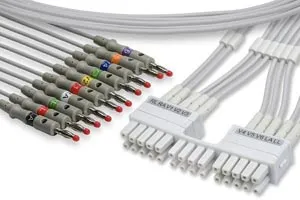 Cables and Sensors - LMT10-LB0 - EKG Leadwire 10 Leads Banana, Mortara > Burdick Compatible w/ OEM: 9293-041-50, 9293-046-60 (DROP SHIP ONLY) (Freight Terms are Prepaid & Added to Invoice - Contact Vendor for Specifics)