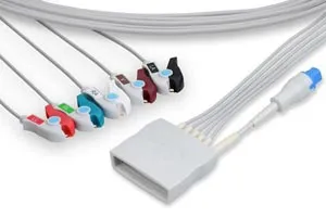 Cables and Sensors - LPTS5-90P0 - ECG Telemetry Leadwire, 5 Leads Pinch/Grabber w/ SpO2, Philips Compatible w/ OEM: 989803171851 (DROP SHIP ONLY) (Freight Terms are Prepaid & Added to Invoice - Contact Vendor for Specifics)